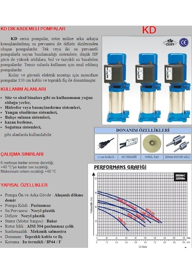 Bestpump 3.5 Hp-380v-9 Kademeli Dikey Milli Santrifüj Su Pompa