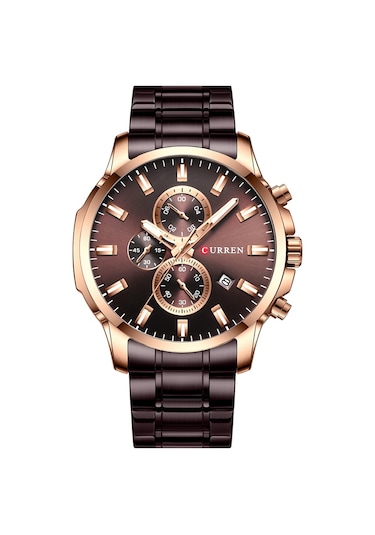 Curren 8348 Kuvars Erkek Kol Saati Paslanmaz Çelik Kayışlı Erkekler İçin Tarih Takvim Göstergesi Üç Alt Kadran İkinci Dakika Mikrosaniye Kronograf Su Geçirmez Parlak İskeletler Çok Renkli