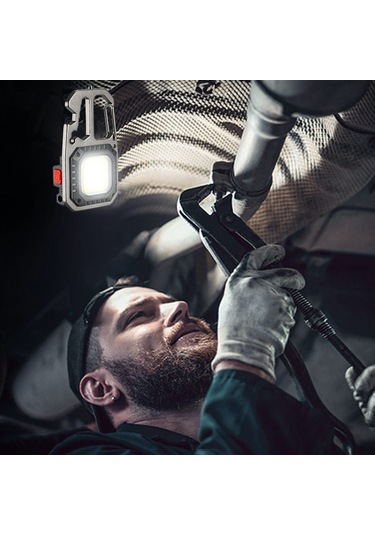 MSO Outdoor VIP Kalite Multifonksiyonel Karabina & Led Fener Gümüş