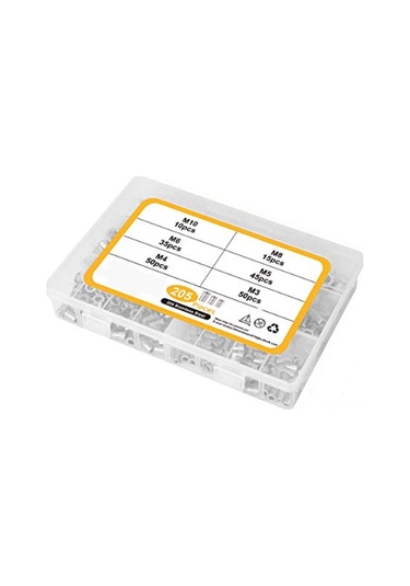 Vkemall 304 Paslanmaz Çelik Vidalı Cıvata Seti M3-m10 6 Boyut, 205 Adet - Isı/düşük Sıcaklık Dayanıklı, Otomobil-mobilya-ulaşımda Kullanım