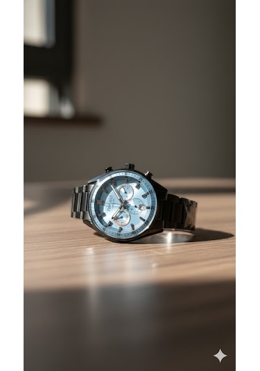 Ferrucci Erkek Kol Saati Siyah Renk, Buz Mavisi Kadran - Fcf03525m.03, 2 Yıl Garantili Siyah