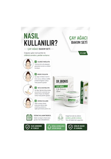 Dr. Bronos Çay Ağacı Cilt Bakım Kremi 150 ML + Softem Çay Ağacı Yağı 20 ML