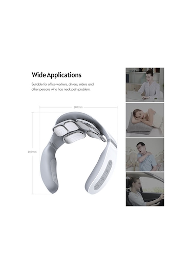 Springsun Taşınabilir Boyun Masaj Aleti - Isıtmalı, 5 Modlu, 18 Seviyeli Şarj Edilebilir Boyun Masaj Cihazı