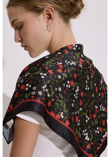 Saten Desenli Fular Dıtsy Dıtsy