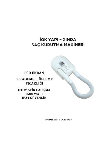 İgk Yapı Xında Hortumlu Saç Kurutma Makinesi Gdc150-15