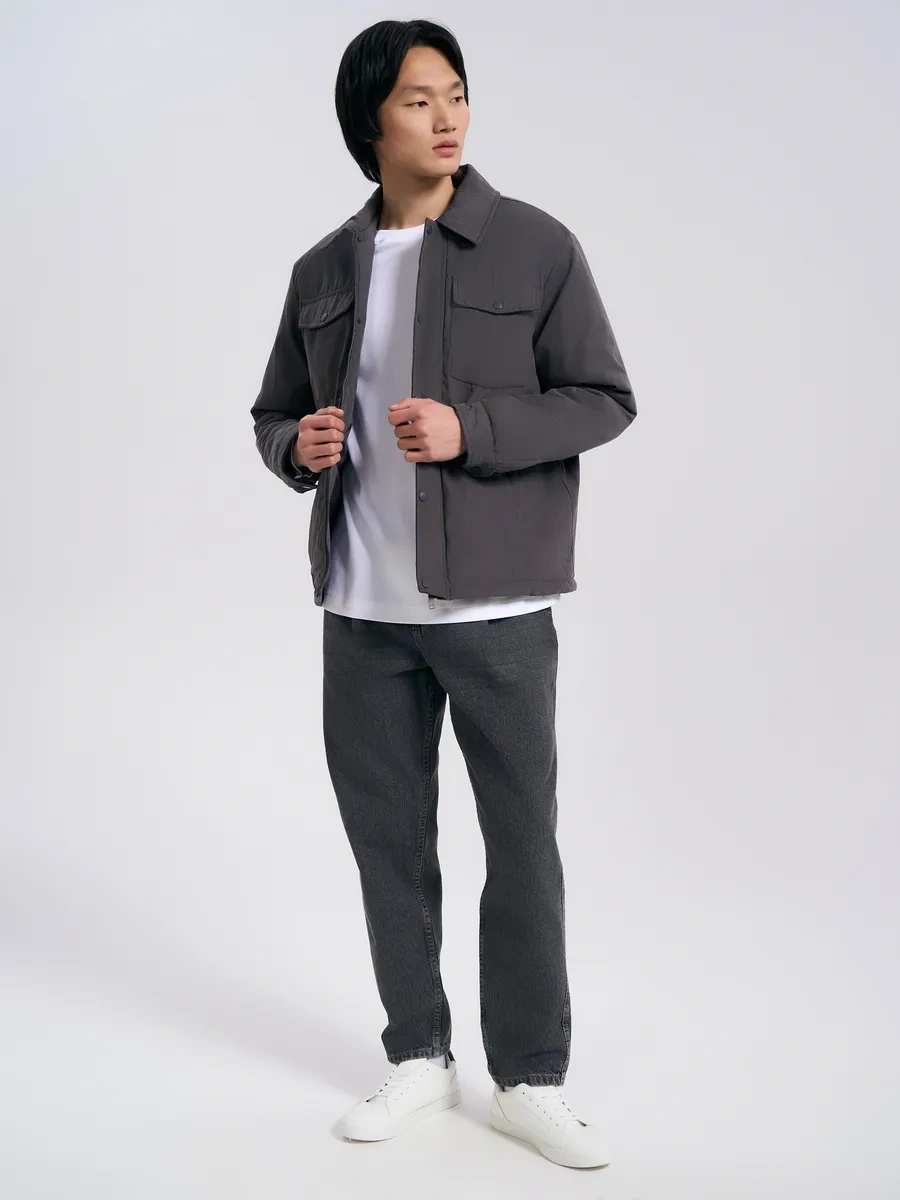 Tvoe Sentetik Dolguya Sahip Kot Gömlek Ceket 318015479 Koyu Gri