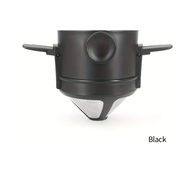 Hightower Siyah 1 Adet Katlanabilir Seyahat Kahve Filtresi - Paslanmaz Çelik Saklama Kulplu Pratik Demleme