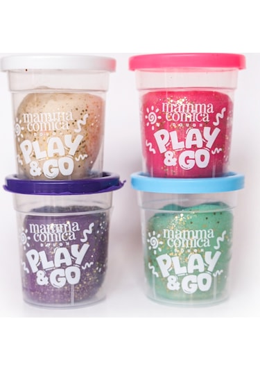 Play & Go 4 Lü Doğal Simli Oyun Hamuru Seti 4 Renk X 75 Gr Çok Renkli