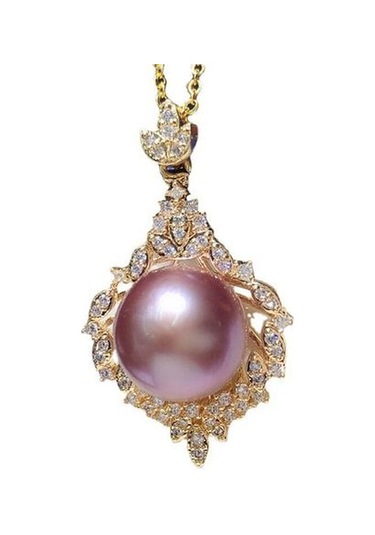 Lüks Doğal Büyük Parçacık Mor Inci Kolye Kolye Basitlik Zarif Atmosfer Klavikula Zinciri Moda Tüm Maç Altın - Beyaz