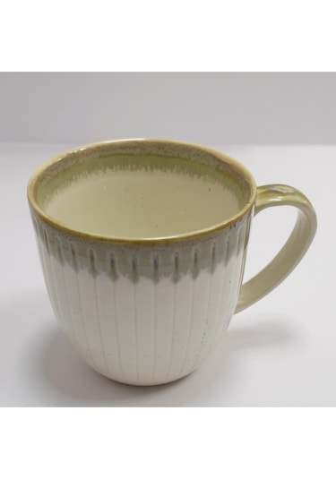 Vintage Seramik Kahve Kupası Kahverengi-beyaz