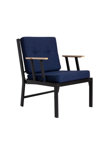 Koza Home Mist Lacivert Tek Kişilik  Bahçe Koltuğu Siyah İskelet 6004 Lacivert