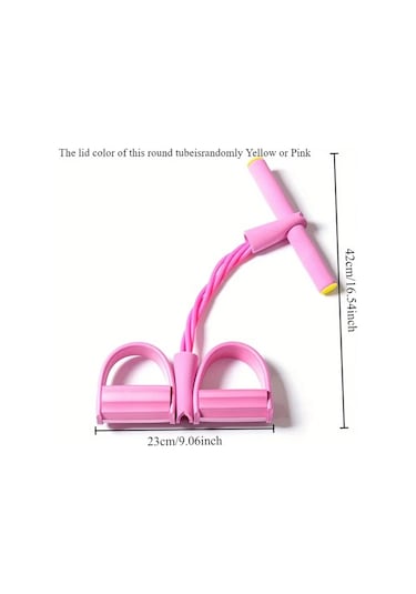 Fochsia Pembe 4'lü Doğal Lateks Direnç Lastiği Yoga Fitness Çekme Aleti Pembe