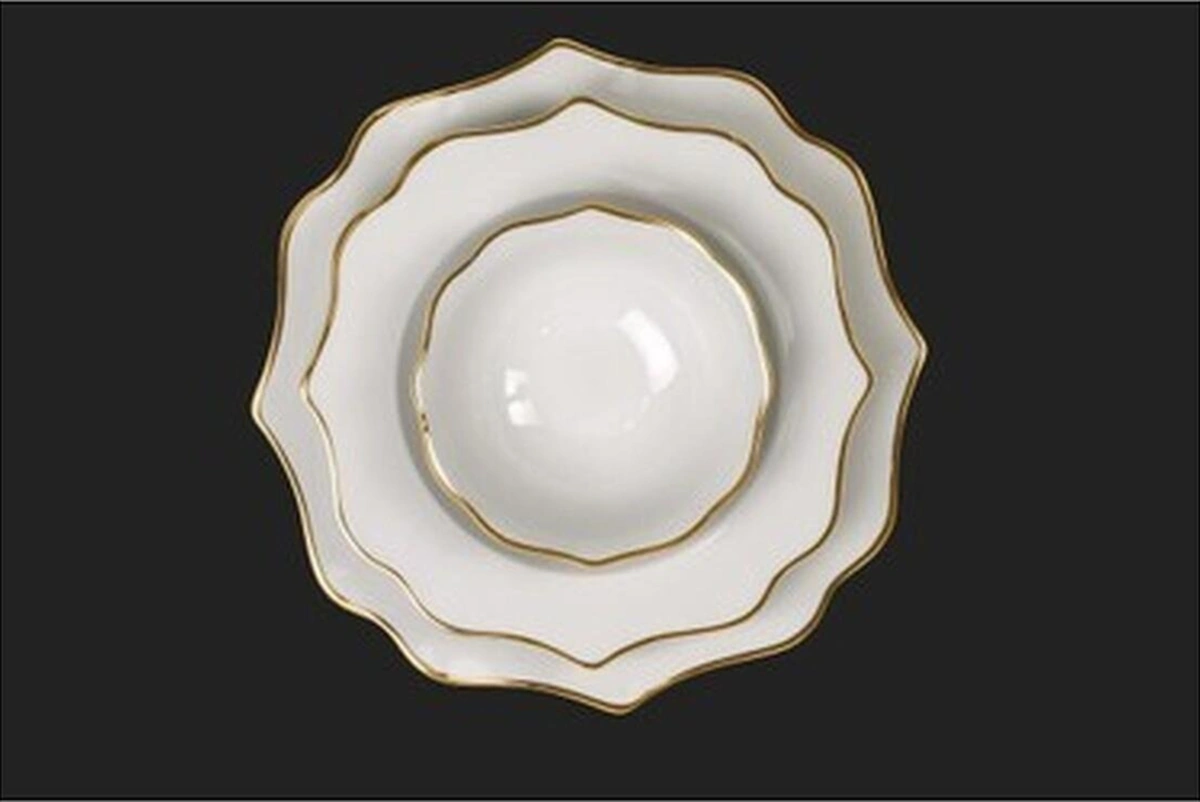 Royal London Diana Gold 60 Parça Yemek Takımı Süt Beyazı