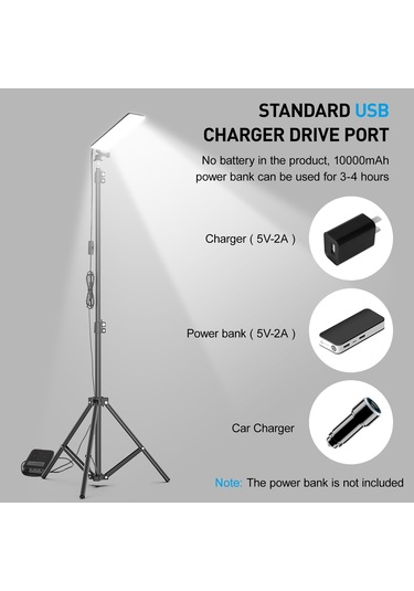 Açık Taşınabilir Lamba Ayarlanabilir Yükseklik Kamp Gümüş Gümüş