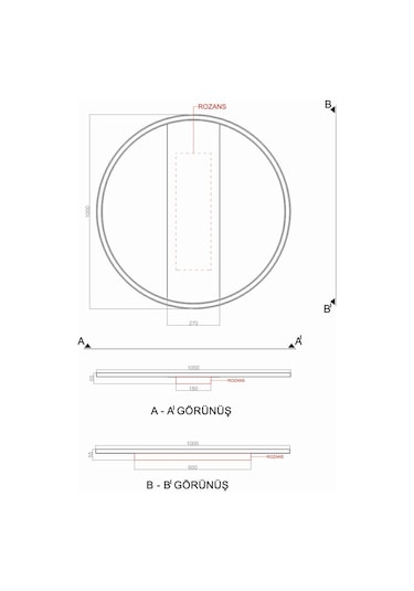 Tra54107D Eco Ø100 Cm Led Avize Plafonyer Basıs