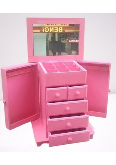 Hobi Takı Kutu Makyaj Şifonyer 90389 Model 9çekmece Parlak Pembe Ahşap Mdf Elyapım Hobi Takı Kutu Makyaj Şifonyer 90389 Model 9çekmece Parlak Pembe Ahşap Mdf Elyapım