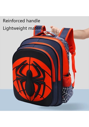 Small--black Örümcek Sırt Çantası Kutusu Seti Boys İçin Okul Siyah