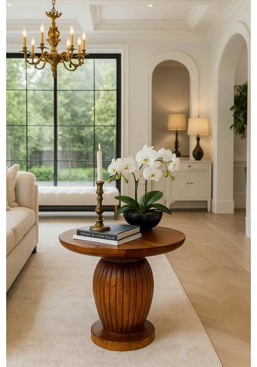 Ahşap Orta Sehpa Meşe Renk Modern Mantar Tasarım Meşe Ahşap Orta Sehpa Meşe Renk Modern Mantar Tasarım Meşe