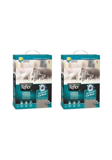Reflex Aktif Karbonlu Topaklaşan Bentonit Kedi Kumu 2 x 6 L