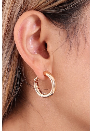 Bombe Halka Küpe Altın Renk No 2 Altın