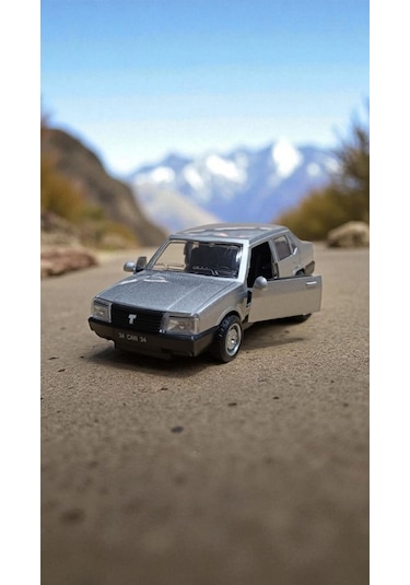 Nostaljik Metal Çek Bırak Gri Tofaş Şahin Araba Kapılar Açılır Diğer