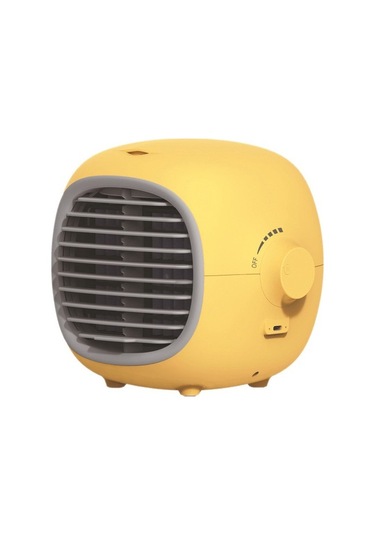 Hava Soğutucu Çok Kademeli Rüzgar Hızı Ayarlanabilir Şarj Sessiz, Sarı 8407 Sarı