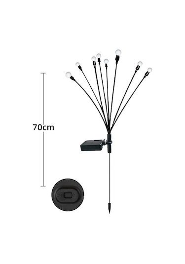 4 Adet 6 Led'li Güneş Enerjili Ateş Böceği Çiçek Lamba