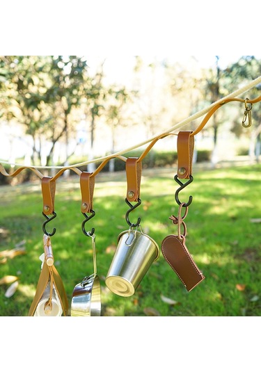 Yaleker Kamp Ve Tırmanma İçin Dayanıklı Nylon+pu+metal Oluklar - Hafif, Taşınabilir 4'lü Set Açık Kahve Siyah