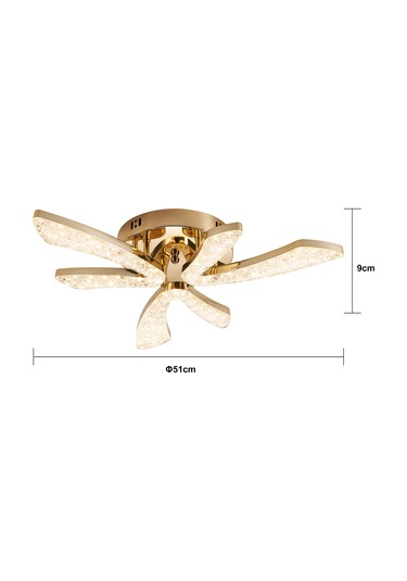 Quinn 6'lı Gold 3 Renkli Modern Plafonyer Led Avize Gold