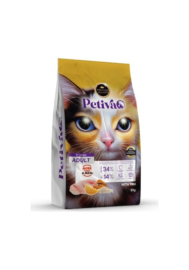 Petiva Balıklı Yetişkin Kedi Maması 3 KG