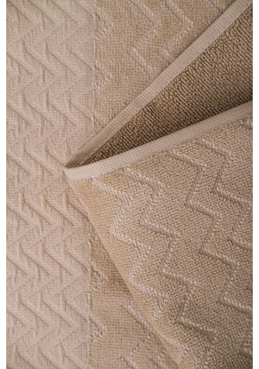 Ansaaj Kadife Jakarlı 4 Parça Bornoz Takımı Sütlü Kahve L