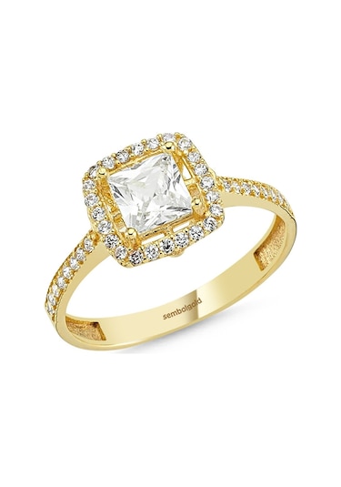 Baget Sarı Altın Tektaş Yüzük 0.80 Karat 399604245