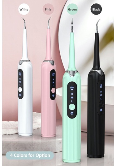 Skycity Ultrasonic Diş Temizleyici: Taş Ve Plak Kaldırıcı, 4 Değiştirilebilir Uç Fırçalama, Dil Temizleme , Ipx6 Su Geçirmez, Siyah Renk