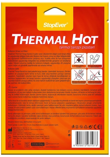 Stopever Thermal Hot Sıcak Terapi Flasteri - 6X2 Adet
