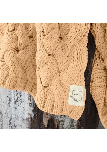 Serenita Saç Örgü Triko Tv Battaniyesi Throw Koltuk Şalı (538861582)-110X160