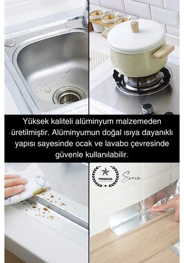 20 Mt Parlak Metalik Gri Tezgah Lavabo Kenar Bandı Sızdırmaz Isıya Dayanıklı Bant Su İzolasyon 1 Ad.