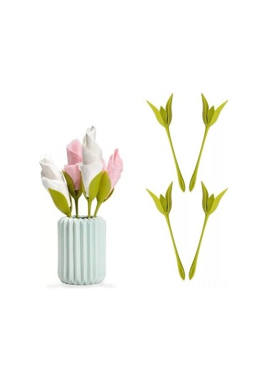 Diğer Origami Çiçek Peçete Tutucu - 4'lü Set, Dayanıklı Şık Ev Dekor Ürünü Diğer