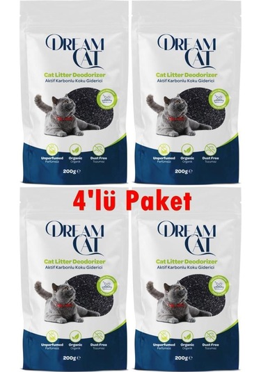 Dream Cat Kedi Kumu Koku Giderici Aktif Karbonlu 4x200 Gr