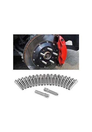 Ganzhoushop Vida Tekerlek Sones Saplama Modifikasyon Adaptörü M14x1.5 M12x1.5 Ln044 Ln033 Ln032 İçin Araba Jant Adaptörü 5.8cm 20 Adet Nb M14 x 1.5