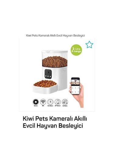 Kiwi Pets Kameralı Akıllı Evcil Hayvan Besleyici 3 L