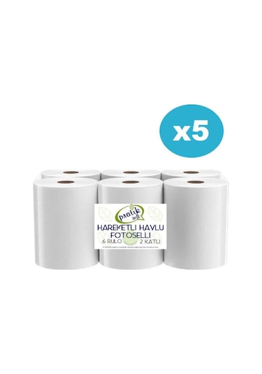Pratiksoft Fotoselli Hareketli Kağıt Havlu 6'lı 5 Paket