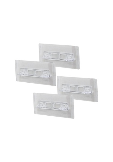 4pcs Raf Ayak Aparatı Şeffaf Pvc Yapışkanlı + Vidalanabilir 2x10cm Çok Renkli