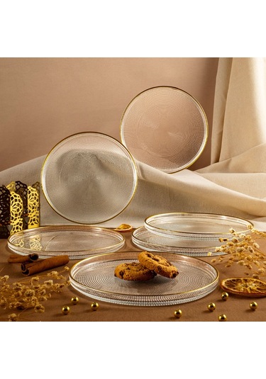Fecra Loren 6 Parça Servis Seti 21 Cm Gold Fileli