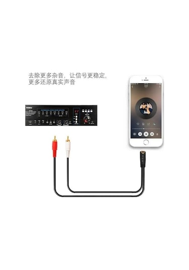 2 Rca- 3.5mm Stereo Dişi Kablo 1.5 Metre