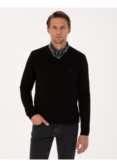 Pierre Cardin Erkek Siyah Kazak /triko 50314190-vr046 Siyah