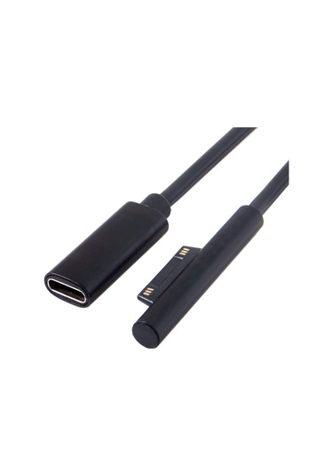 Sones Microsoft Surface Pro 5/6 İçin Type-c / Usb-c Ana Döner Ekici Tablet Güç Şarj Kablosu, Boyut: 30 Cm Siyah