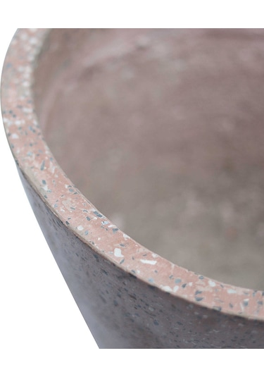 Aspen Ahşap Ayaklı Beton Saksı Pembe Gri