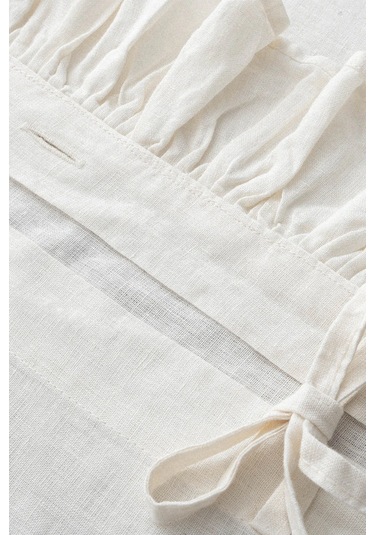 Ecocotton Miranda Krem Çift Kişilik Keten Nevresim Takımı Krem