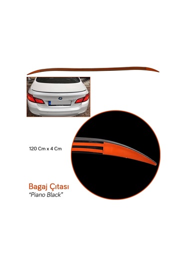 Carpi Bagaj Çıtası Ergonomik Parlak Siyah Bıyık 120 Cm X 4 Cm Br2790109