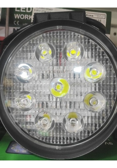 Çalışma Lambası Yuvarlak 9 Led Kalın9-80v 27w